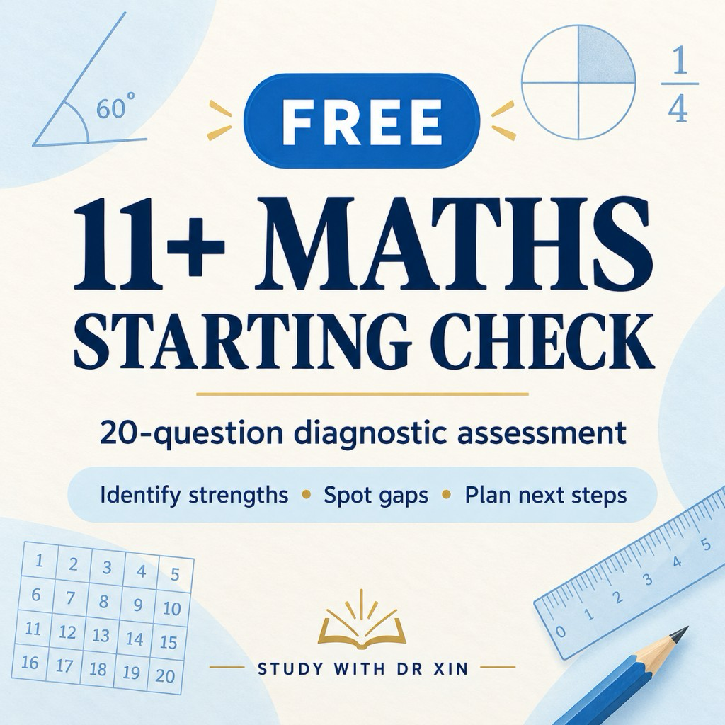 Free 11+ Maths Starting Check — diagnostic assessment cover